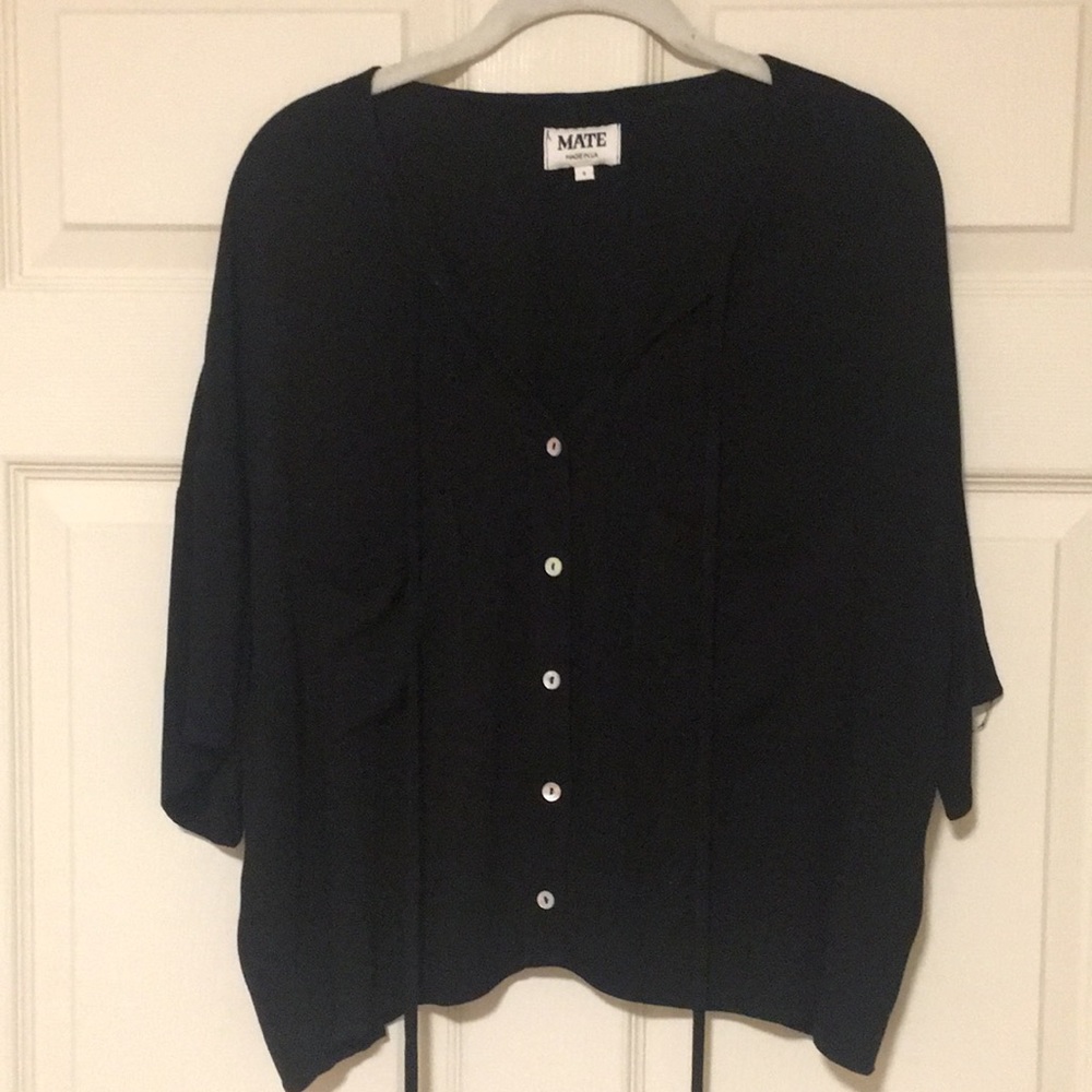 MATE Black Button Down Blouse